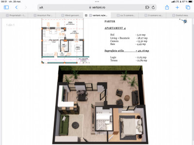Apartament 2 camere cu terasă bloc nou Cluj Napoca 